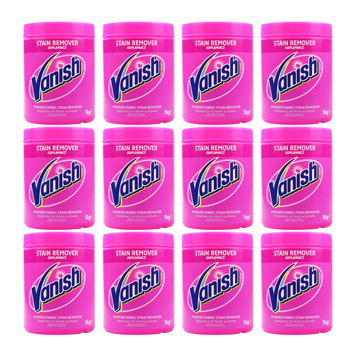 12PK Vanish Laundry Detergent Powder Fabric Stain Remover 1kg