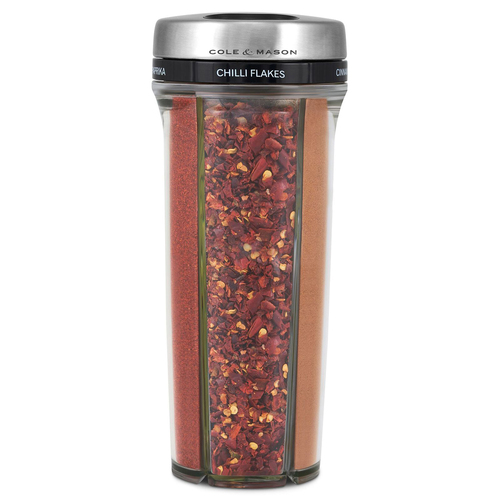 Cole Mason Saunderton 5-Chambers 19cm Spice Cylinder - Silver