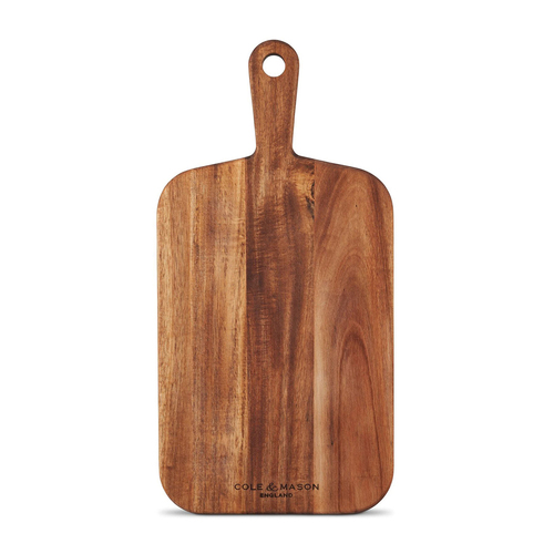 Cole & Mason Barkway 21cm Acacia Wood Chopping Board w/ Handle Small Brown