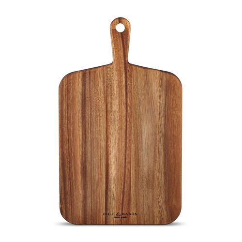 Cole & Mason Barkway 27.5cm Acacia Wood Chopping Board w/Handle Med - Brown