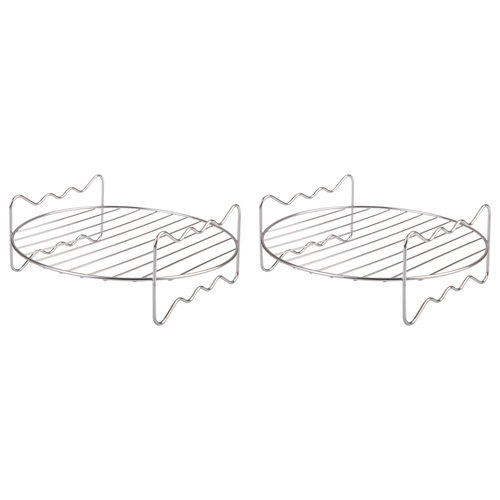 2PK Appetito Stainless Steel Round Air Fryer Rack 22cm - Silver