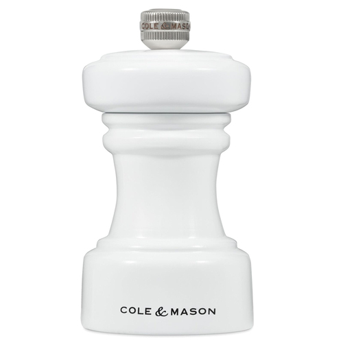 Cole & Mason Hoxton White Gloss Salt Mill Grinder 104mm