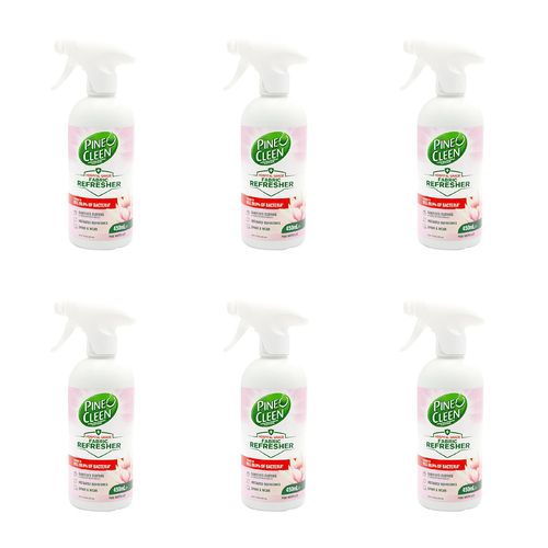 6PK Pine O Cleen Fabric Refresher Spray 450ml Pink Water Lily