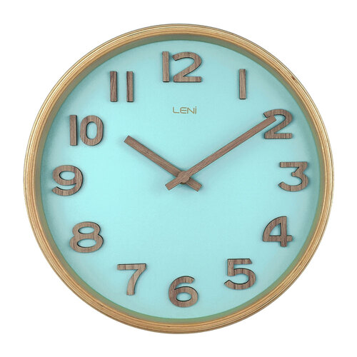 Leni Tilia Silent Sweeping Home Wall Clock 25.5cm Teal