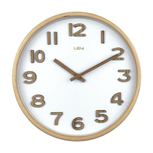 Leni Tilia Silent Sweeping Home Wall Clock 25.5cm White