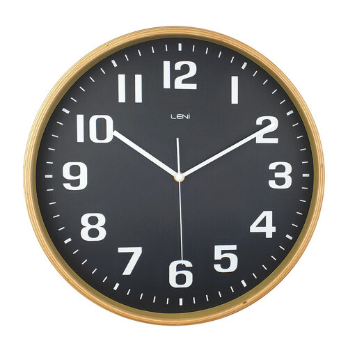 Leni Wooden Contemporary Home Wall Clock 32cm Black