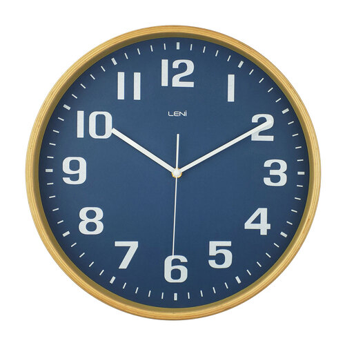 Leni Wooden Contemporary Home Wall Clock 32cm Navy