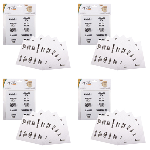 4x 60pc Appetito Clear Pantry Labels Home Kitchen Cooking