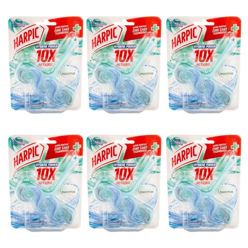 6PK Harpic Toilet Cage Hygiene Power 10X Actions Bath Bowl Cleaner Eucalyptus