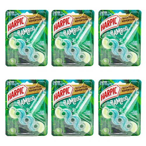 6PK Harpic Scents Of Adventure Toilet Cage Cleaner - Bamboo Garden