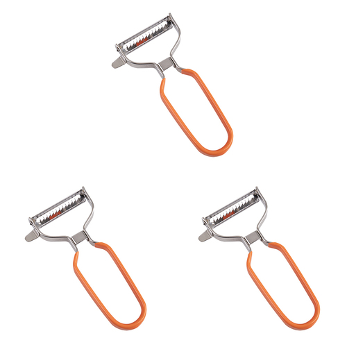 3PK Appetito Stainless Steel Julienne Y-Peeler Food Prep Tool Orange