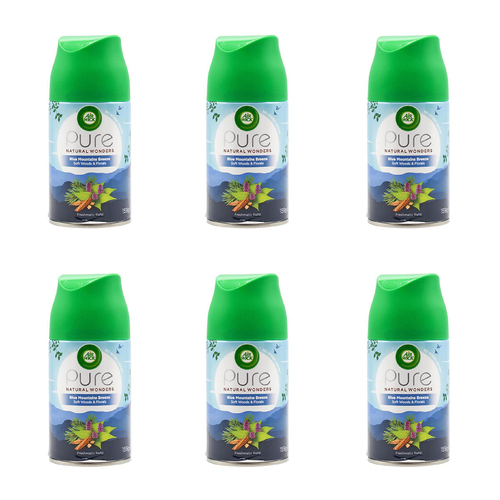 6PK Airwick Spray Refill Blue Mountains Breeze Soft Woods & Florals 159G