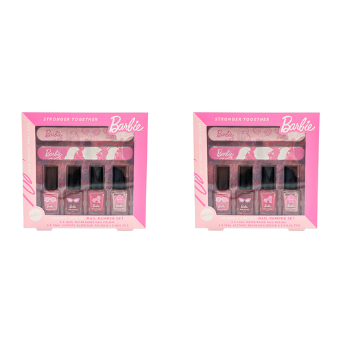 2x 6pc Barbie Mummy & Me Range Kids Nail Pamper Set 6y+