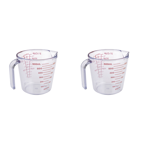 2PK Appetito 2 1/2 Cup Plastic Measure Jug Home Kitchen Cooking Clear