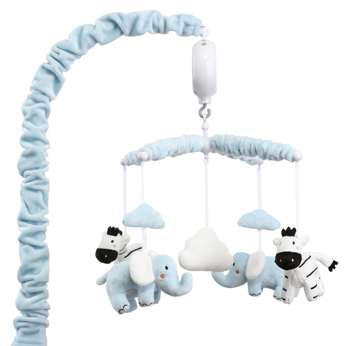 Little Haven Infant/Nursery Cot Hanging Musical Mobile Safari Blue 0-5m