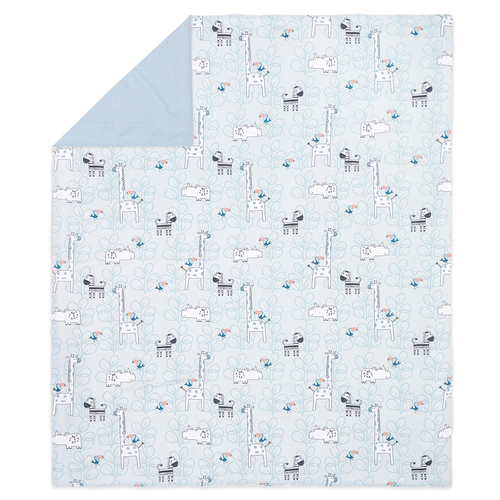 Little Haven Baby/Infant Cotton/Polyester Cot Quilt Safari 120cm - Blue