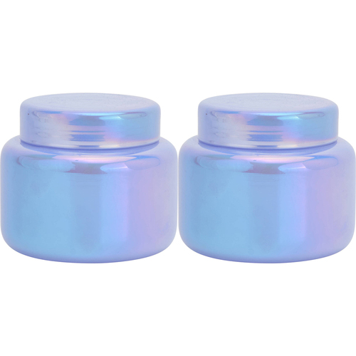 2PK Annabel Trends Glass Opal Jar Storage Small Periwinkle