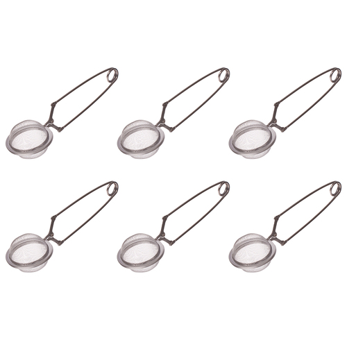 6PK Teaology Stainless Steel Mesh Spring Tea Leaf Infuser - Silver