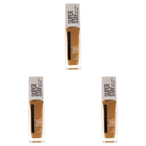 3PK Maybelline 30ml Super Stay Active Wear 30H Foundation - Cocoa 70