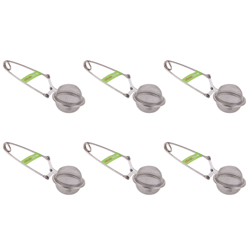 6PK Teaology Stainless Steel Mesh Spring Tea Infuser - Silver