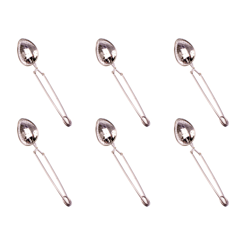 6PK Teaology Stainless Steel Oval Spring Tea Infuser - Silver