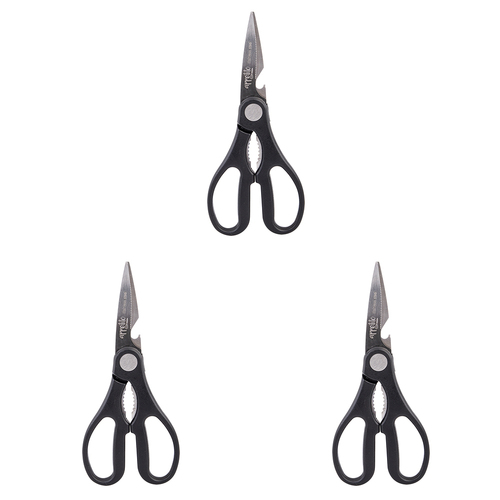 3PK Appetito All Purpose Kitchen Shears Black Home Kitchen Cooking