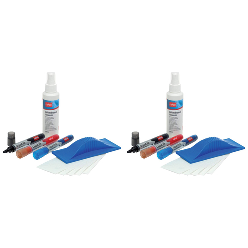 2x 5pc Nobo Whiteboard Starter Kit w/ Cleaner Spray/Markers/Eraser