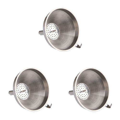 3PK Appetito Stainless Steel 12cm Funnel Kitchen Utensil w/ Strainer