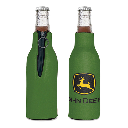 2PK John Deere Bottle Cooler-Green with Trademark Logo 12oz/375ml