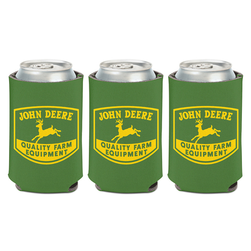 3PK John Deere Can Cooler-Green with Retro Quality Farm Equipment Logo 12oz/375ml