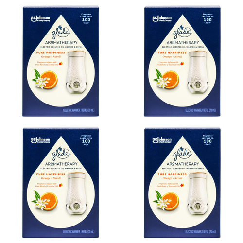 4PK Glade 20ml Aromathery Electric Scented Oil Warmer - Orange Neroli