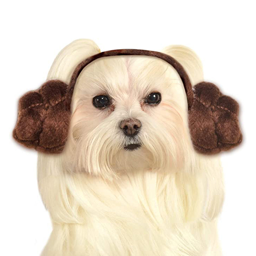 Star Wars Princess Leia Buns Pet Costume Party Accessory Brown