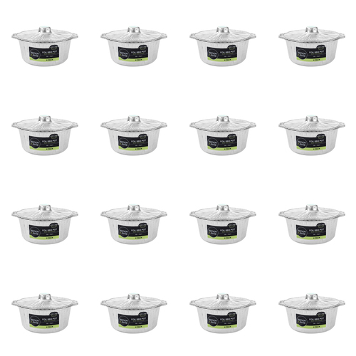 32pc Lemon & Lime 3.8L/29cm Foil BBQ Pot w/ Lid - Silver