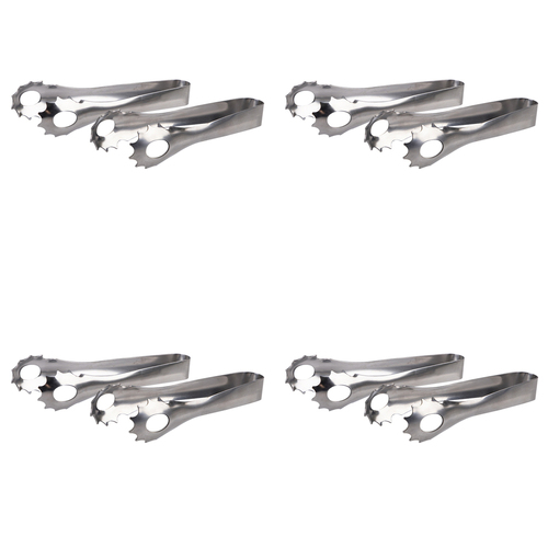 4x 2pc Appetito Stainless Steel Appetiser Tongs 13cm