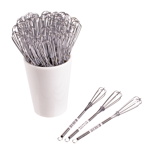 48pc Appetito Mini Whisk 7" Polybag Home/Kitchen Cooking Accessory