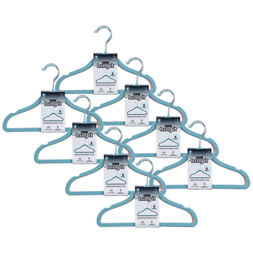 8x6pc Boxsweden Hangit Space Saver Kids Hanger 29.5cm Assorted