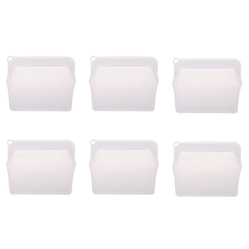 6PK Appetito Silicone Medium Food Storage Bag 470ml White