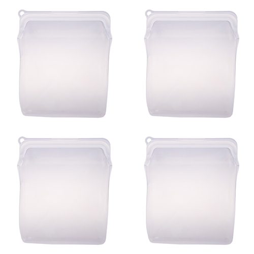 4PK Appetito Silicone Extra Large Food Storage Bag 1960ml White