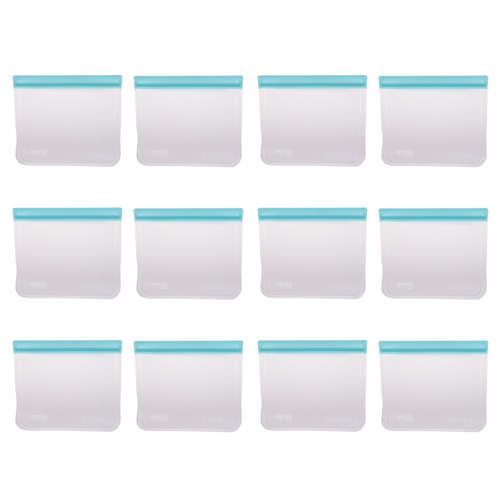 12PK Appetito Reusable Fridge/Freezer Sandwich Bag 4 Cup/1L Blue