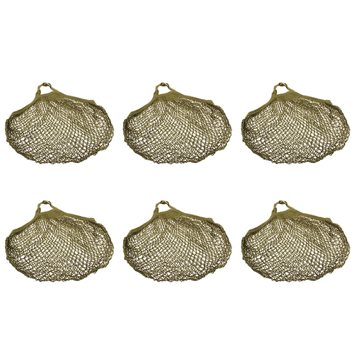 6PK Sachi Cotton String Bag Short Handle Fruit Carrier Net - Avocado