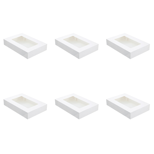 6x 2PK Lemon & Lime Eco Grazing Box 10.5L/45cm Rectangle - White