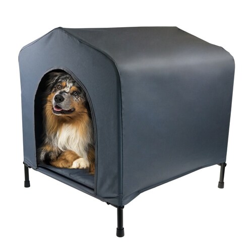 Pawsnclaws 62x63cm Elevated Pet House w/ Cushion Medium - Black