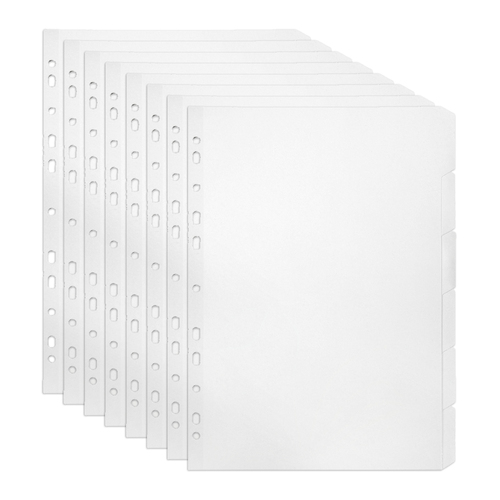 8PK Marbig White 6-Tab Manilla A4 Ring Binder Indices Dividers