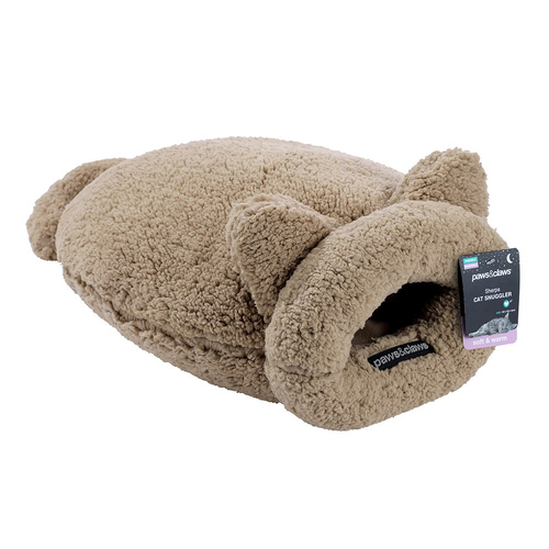 Paws & Claws 50cm Sherpa Cat Snuggler Washable Camel