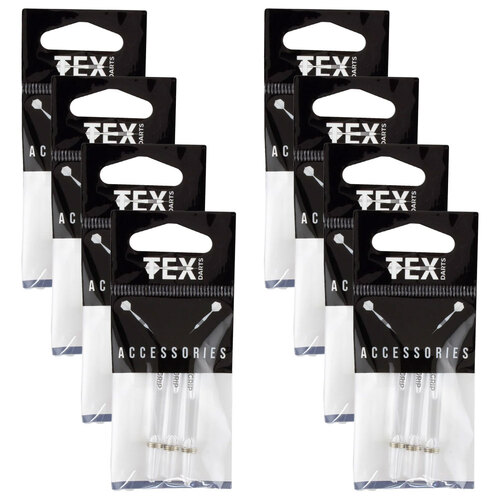 8x 3pc Tex Grip Nylon Shafts Dart Accessories - Clear