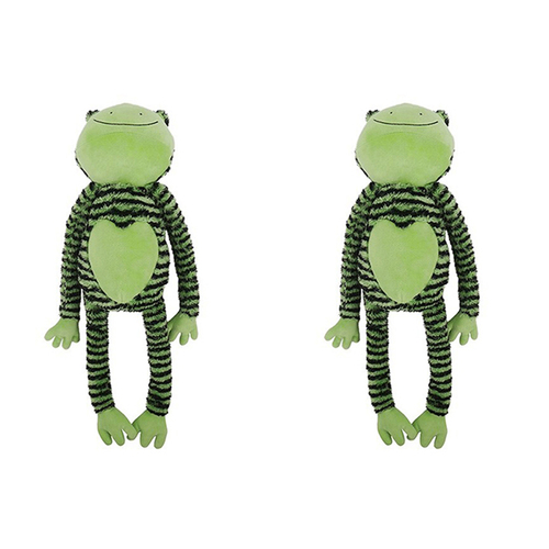 2PK Rosewood Froggy Long Legs Plush Pet Dog Toy w/ Squeaker Interactive Play Green