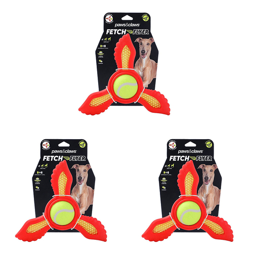 6pc Pawsnclaws Fetch Flyer Foam Dart w/ Tennis Ball Assorted