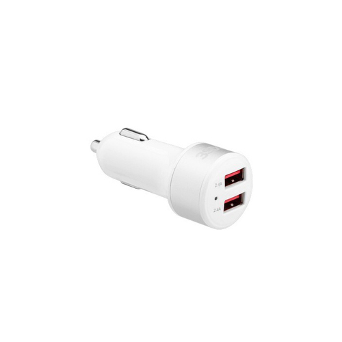 3sixT Dual USB-A Port 4.8A Car Charger Adapter - White