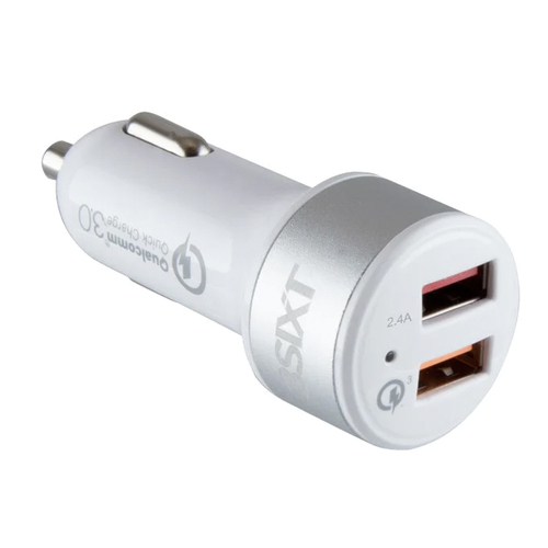 3SixT Qualcomm 5.4a Quick Charge USB Car Charger For Smartphones/Tablets White