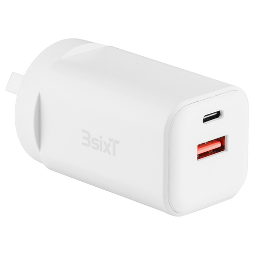 3sixT Wall Charger Adapter GaN 45W USB-C PD/USB A - White